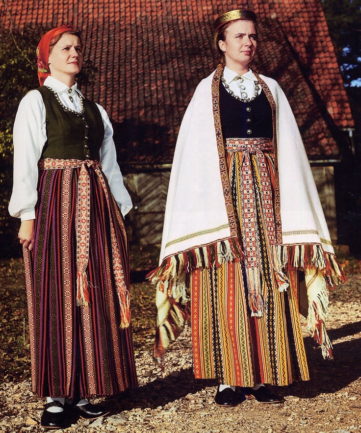 Latvian Augšzeme folk costumes Latvian Clothing, Lace Apron, Folk Clothing, Folk Design, Country Dresses, European Culture, Folk Dresses, Traditional Wear, Folk Costume