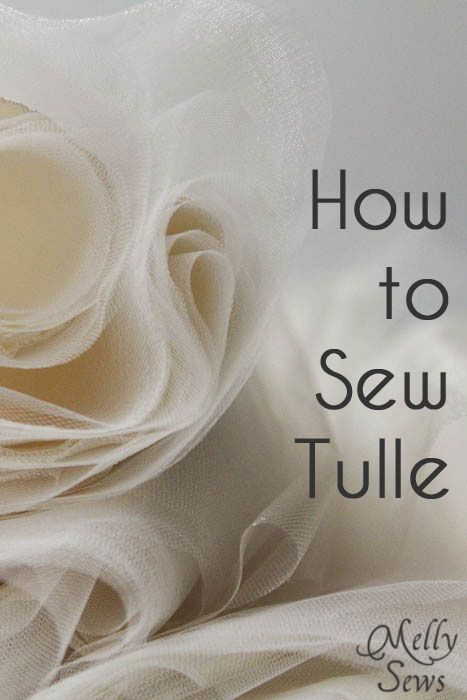 white fabric with the words how to sew tulle on it