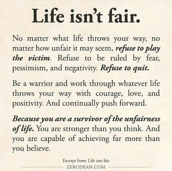 an old book page with the words life isn't fair