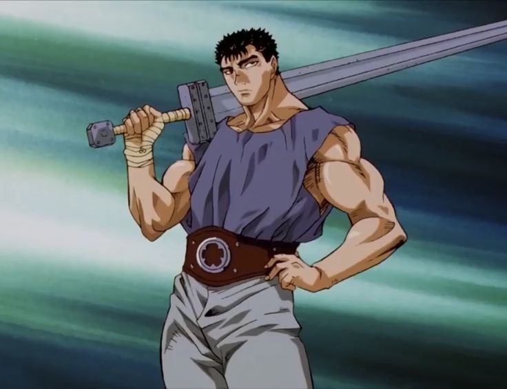 an anime character holding two swords in his hands