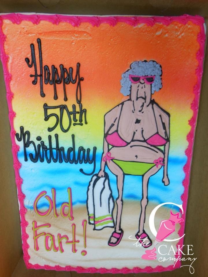 a birthday cake with an old lady on it