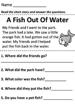 a fish out of water worksheet with answers and examples for students to use