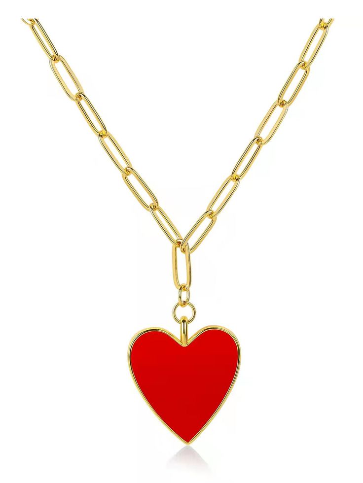 PRICES MAY VARY. ❤️ Birthday Anniversary Gifts ❤️: Heart jewelry is the first choice to express love, care and friendship for girls or women. This heart necklace will bring you love to her on important days. ❤️ Preppy Necklace ❤️: Trendy paperclip chain necklace with red enamel heart pendant, matching women's or girls' any outfit. They can wear this heart necklace daily or at importatn occassions. ❤️ High Quality ❤️: Pretty heart shape with glossy enamel, shinning and smooth. The necklace is 18K Preppy Necklace, Preppy Necklaces, Red Heart Necklace, Paperclip Necklace, Preppy Jewelry, Pretty Heart, Necklace Trendy, Flowers Gifts, Yellow Heart