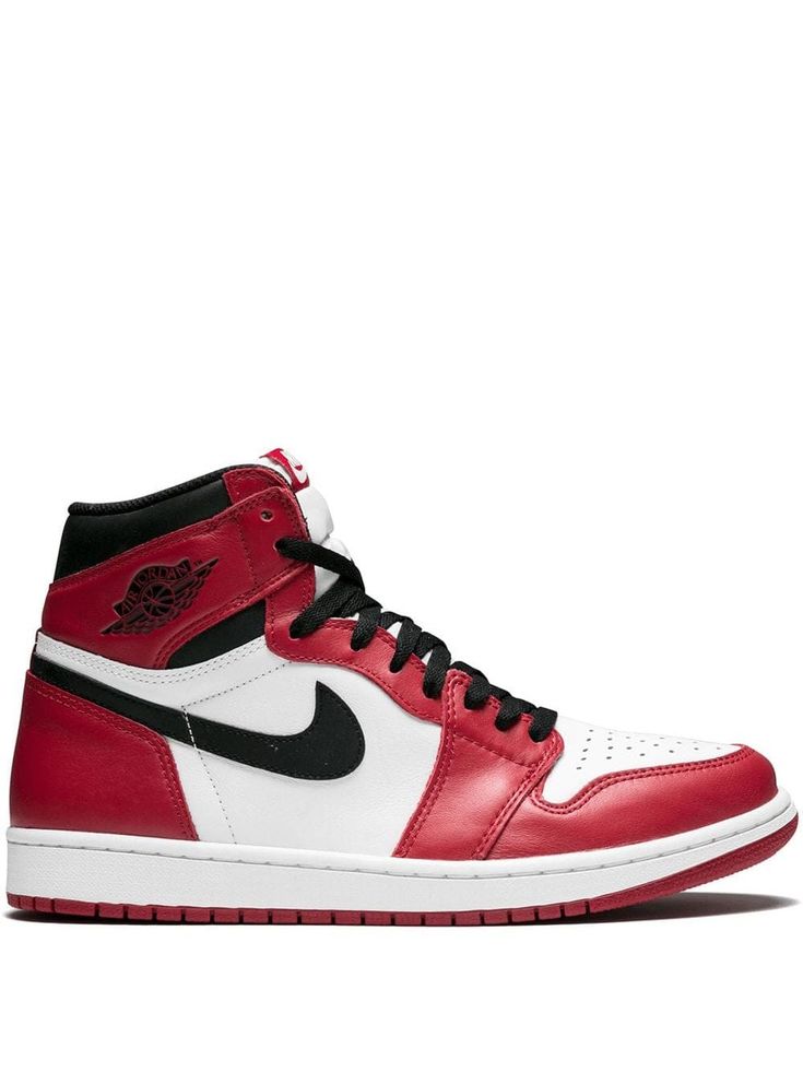 a pair of red and white sneakers on a white background with the jordan brand logo