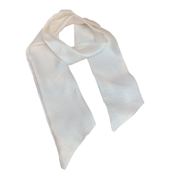 White Silk Scarf R Belliard - RBelliard Luxury White Elegant Silk Scarf, White Silk Scarf, White Shadow, Stripe Silk, Scarf Men, Silk Charmeuse, Long Scarf, White Silk, White Aesthetic