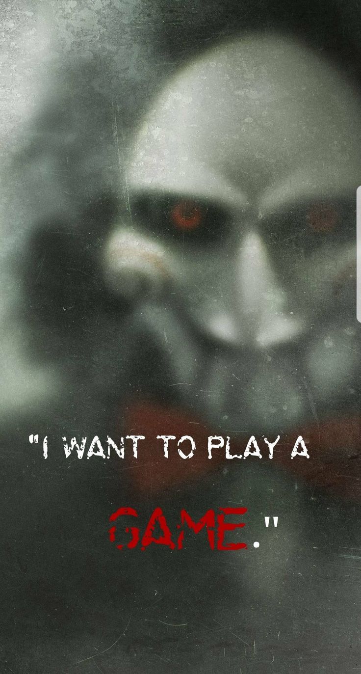 an image of a creepy face with the words i want to play a game