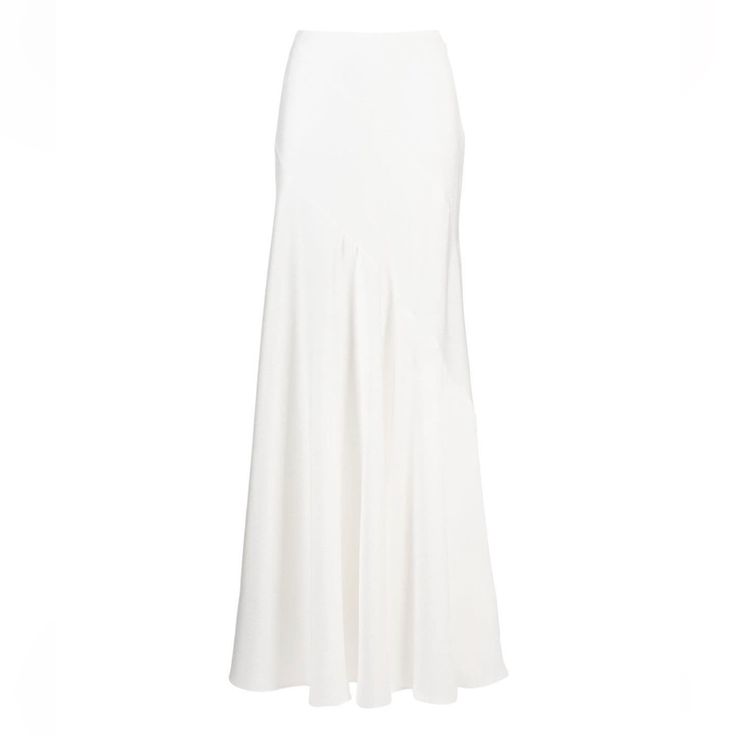 New With Tags A-Line Long Skirt From Cult Gaia Featuring Off-White, Crepe Texture, High Waist, A-Line, Concealed Side Zip Fastening And Long Length. Lining Composition Rayon 100% Outer Composition Polyester 98% Elastane 2% Washing Instructions Hand Wash Elegant Draped Full Skirt With Lining, Elegant Full Draped Lined Skirt, White Lined Skirt For Evening, White Lined Skirt Bottoms For Evening, White Asymmetrical Skirt For Formal Occasions, Formal White Asymmetrical Skirt, Elegant Fitted Full Draped Skirt, Elegant Skirted Bottoms For Wedding, Elegant Skirted Wedding Bottoms