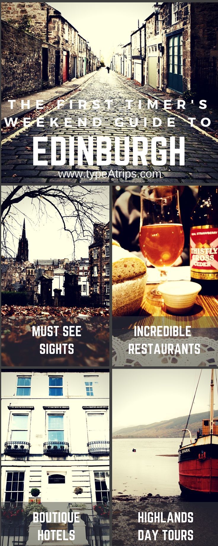 an advertisement for a restaurant called edinburgh, with pictures of the locations and their names