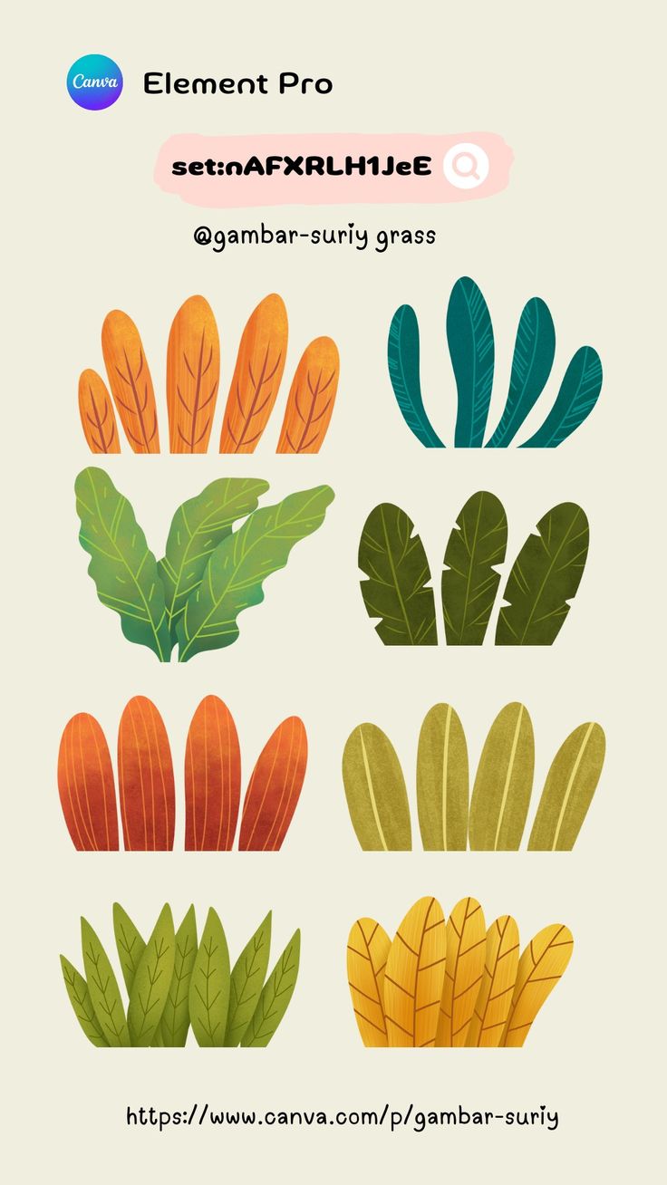 an image of some plants that are in the same color scheme, with different leaves