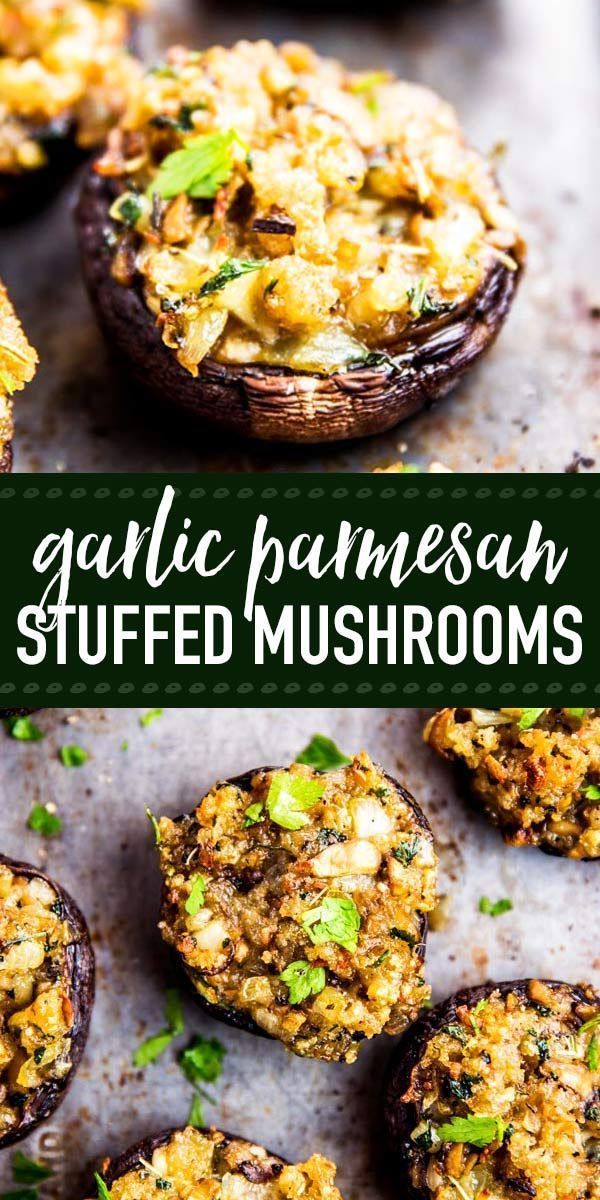 baked stuffed mushrooms with garlic and parmesan cheese