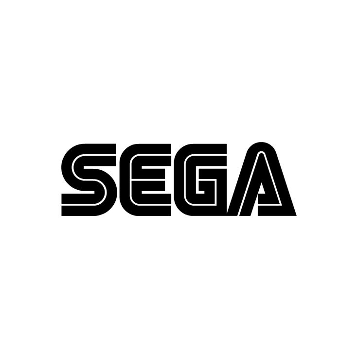 the word sega in black on a white background