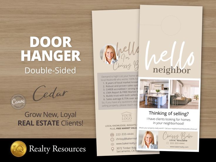 the door hanger has been designed to look like a real estate agent's house