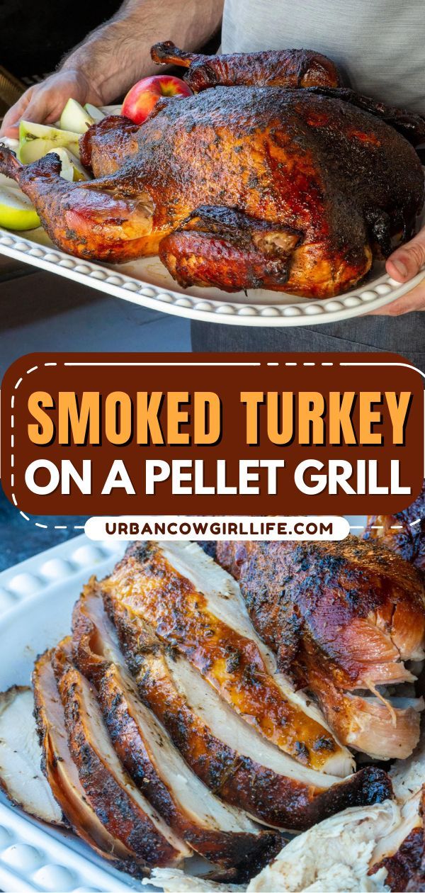 With this full guide to smoked turkey, we will help you create turkey on the pellet grill that looks this good and tastes even better! Make this for a delicious main dish for Thanksgiving dinner! Smoker Turkey Recipes, Pellet Smoker Turkey, Grilling Recipes Ideas, Smoked Turkey Recipes Thanksgiving, Grilled Turkey Recipes, Smoker Turkey, Traeger Cooking, Pellet Smoker Recipes, Traeger Grill Recipes