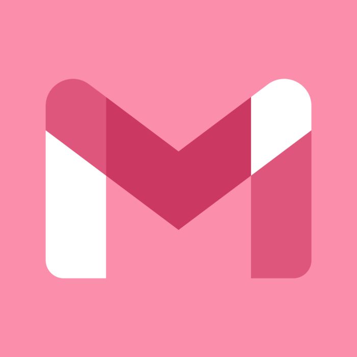 the letter m on a pink background