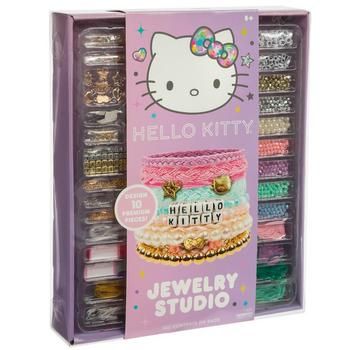 the hello kitty jewelry studio is packed in its box