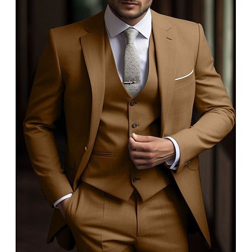 Category:Suits; Embellishment:Pocket; Season:Spring, Fall, Winter, Summer; Fabric:Polyester; Front Closure:Single-Breasted Buttons; Style:Formal,Business,WorkWear,Daily,Dress; Includes:Vest,Pants,Jacket; Occasion:Wedding; Fit Type:Tailored Fit; Jacket Buttons:Single Breasted Two-buttons; Jacket Vents:Single (Center); Jacket Pockets:Straight Flapped; Vest Buttons:4; Pattern:Solid Colored; Neckline:Notch; Listing Date:11/16/2023; Production mode:External procurement; Pant Length:; Pants Waist:; Sh Fall Wedding Suits, Navy Blue Sky, Tuxedo Shirt Men, Cheap Suits, Womens Basic Tops, Mens Outdoor Jackets, Style Formal, Outwear Women, Trench Coat Men