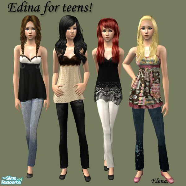 three girls are standing next to each other with the caption edina for teens