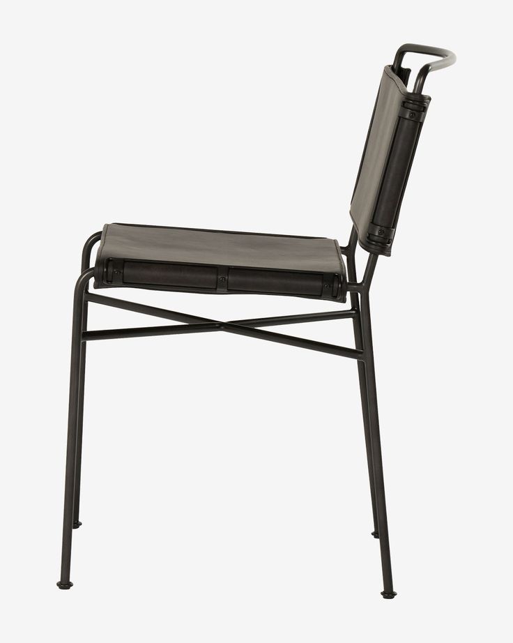 a black chair with an armrest and seat cushion on it's back, against a white background