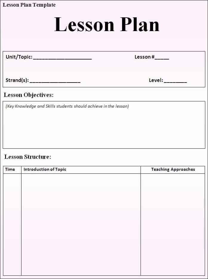 lesson plan template for students to use in the classroom, including an instruction sheet and instructions