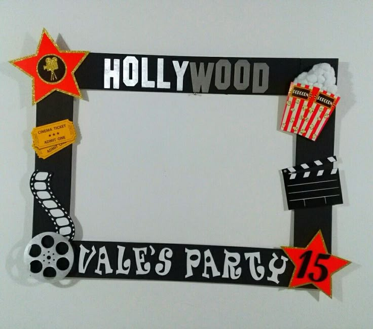 this is an image of a hollywood photo frame made out of paper and cutouts