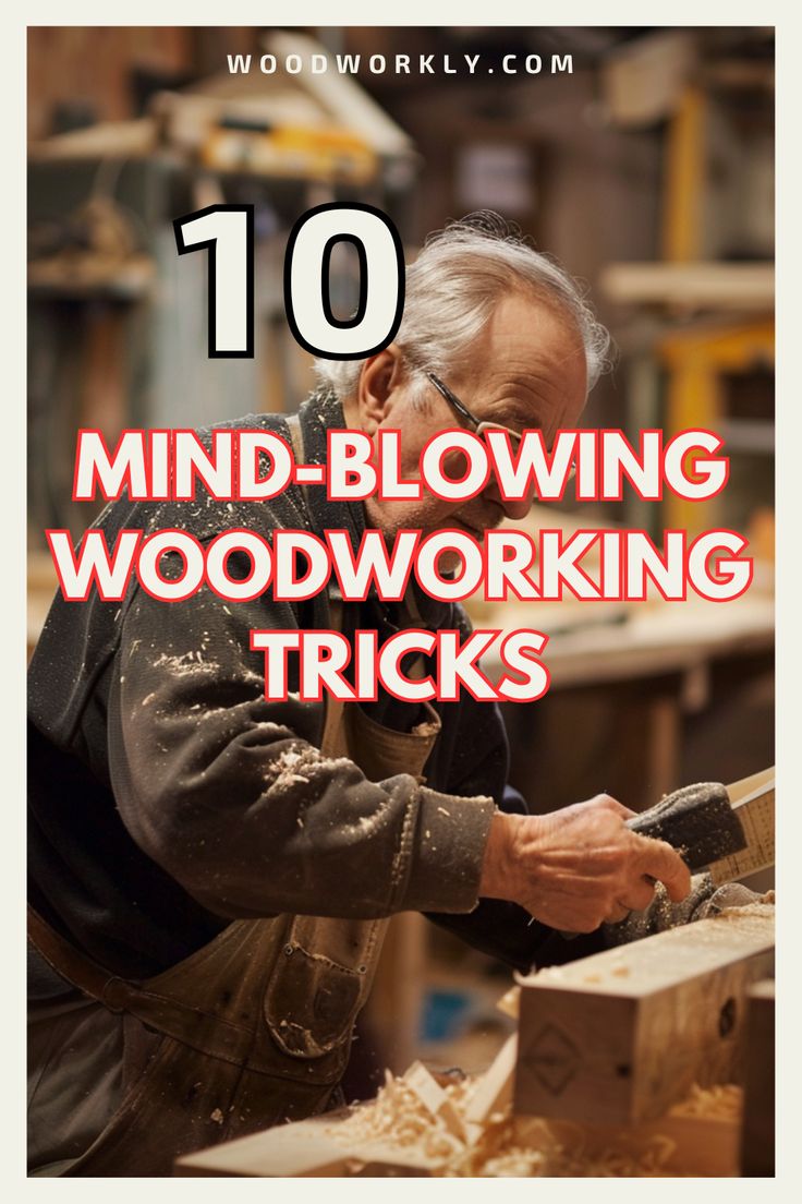 a man working on woodworking with the words 10 mind - blowing woodworking tricks