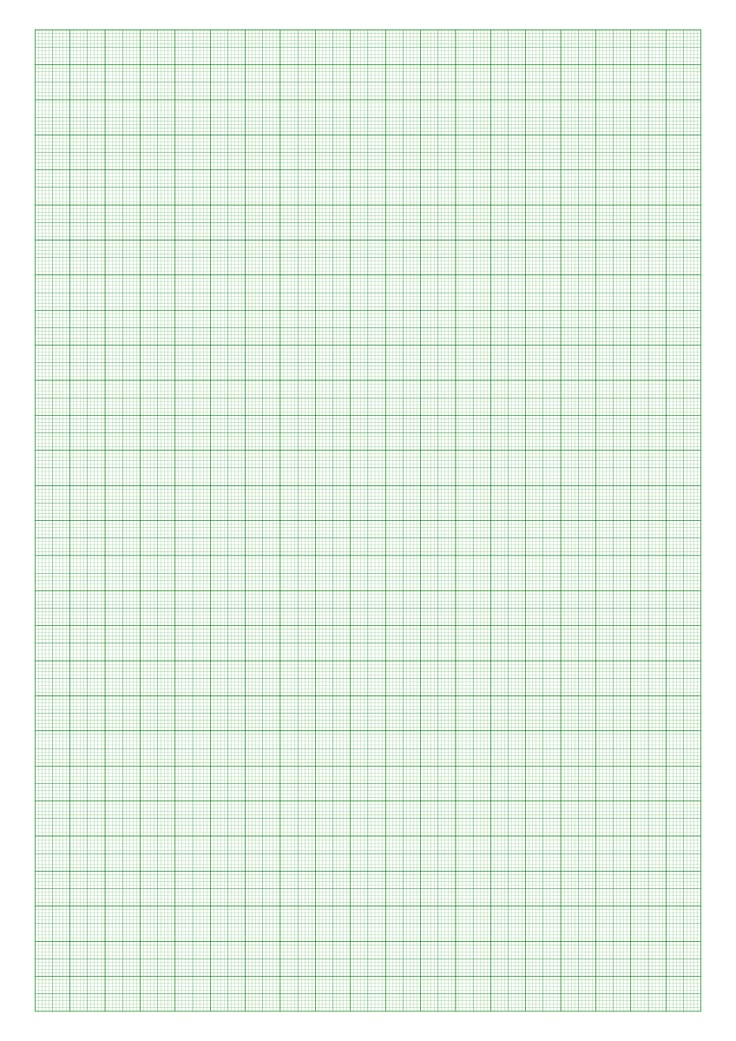 a graph paper with green lines on the bottom and one line at the top that is drawn