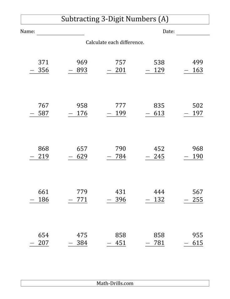 addition subtracting 3 digit numbers worksheet for 3rd grade students to print