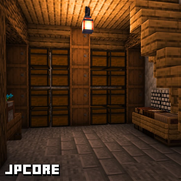 an image of a room in the minecraft with wooden walls and flooring that looks like it is made out of wood