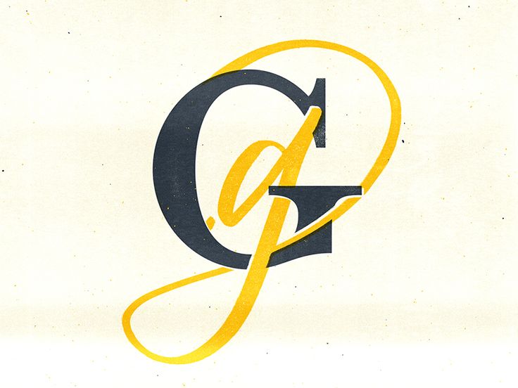 the letter g is made up of yellow and black letters