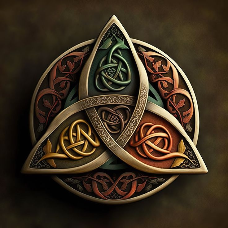 an image of a celtic symbol with many colors and patterns on it's surface