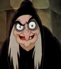 an animated character with long white hair and big eyes, wearing a black outfit in front of a stone wall