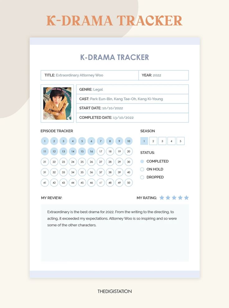 the k - drama trackerr is shown with an image of a woman's face