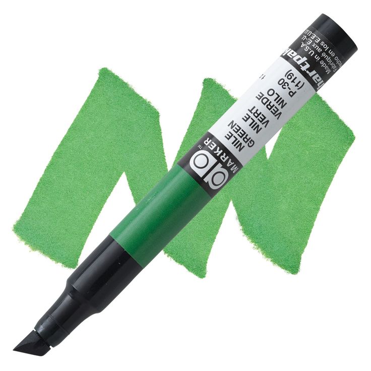 the marker is green with black tips