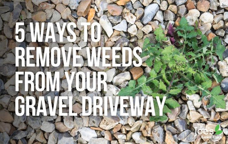 gravel and rocks with the words 5 ways to remove weeds from your gravel driveway