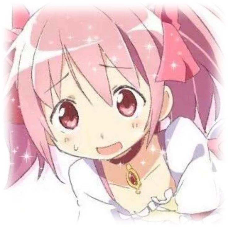 an anime character with pink hair and big eyes