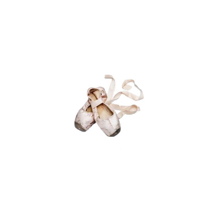 pair of ballet shoes on white background