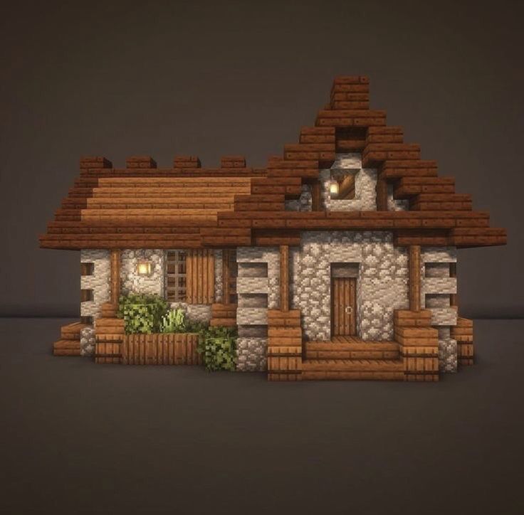 a small house made out of wood and stone