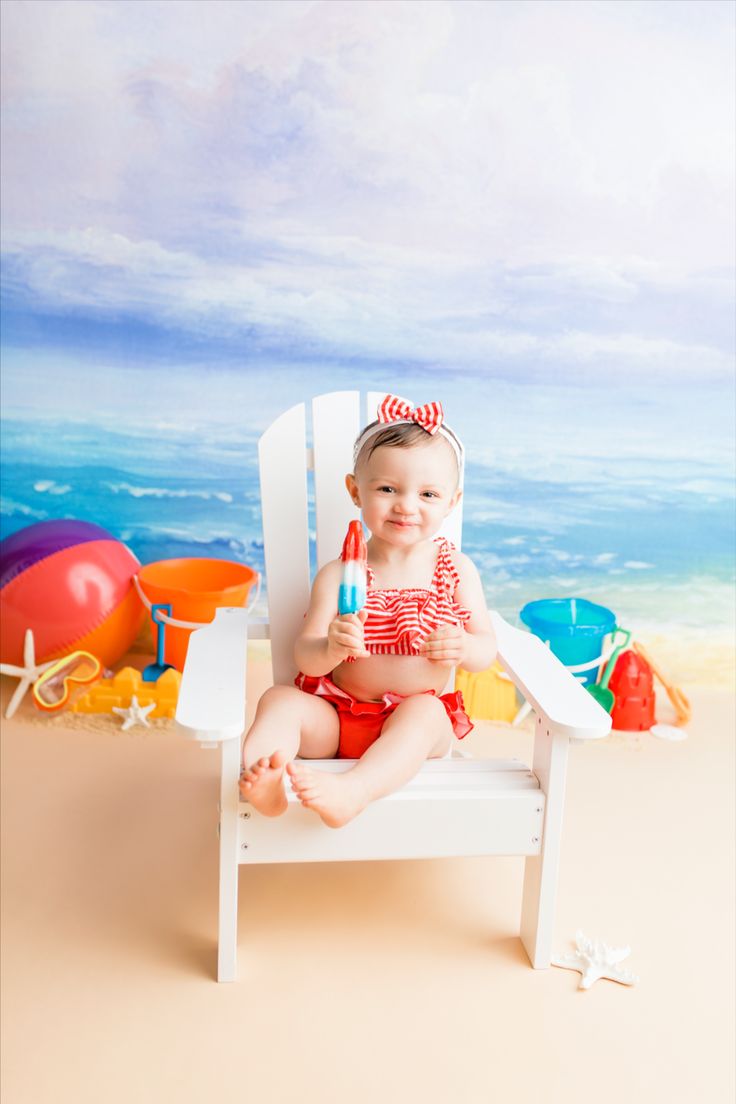 Indoor Beach Studio Fun Summer Sessions. Popsicle, sunglasses, sandcastle, beach chair. Beach Props, Mini Photography, Indoor Beach, Beach Studio, Beach Backdrop, Umbrella Photo, Mini Photo Sessions, Studio Mini, Toddler Photoshoot