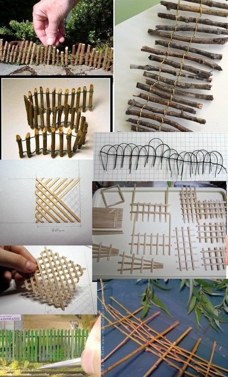 many different pictures of wooden sticks and grass