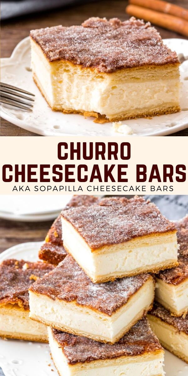 several pieces of cheesecake bars stacked on top of each other