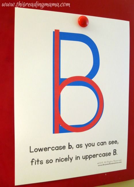 a poster with the letter b on it and an advertise for children's writing