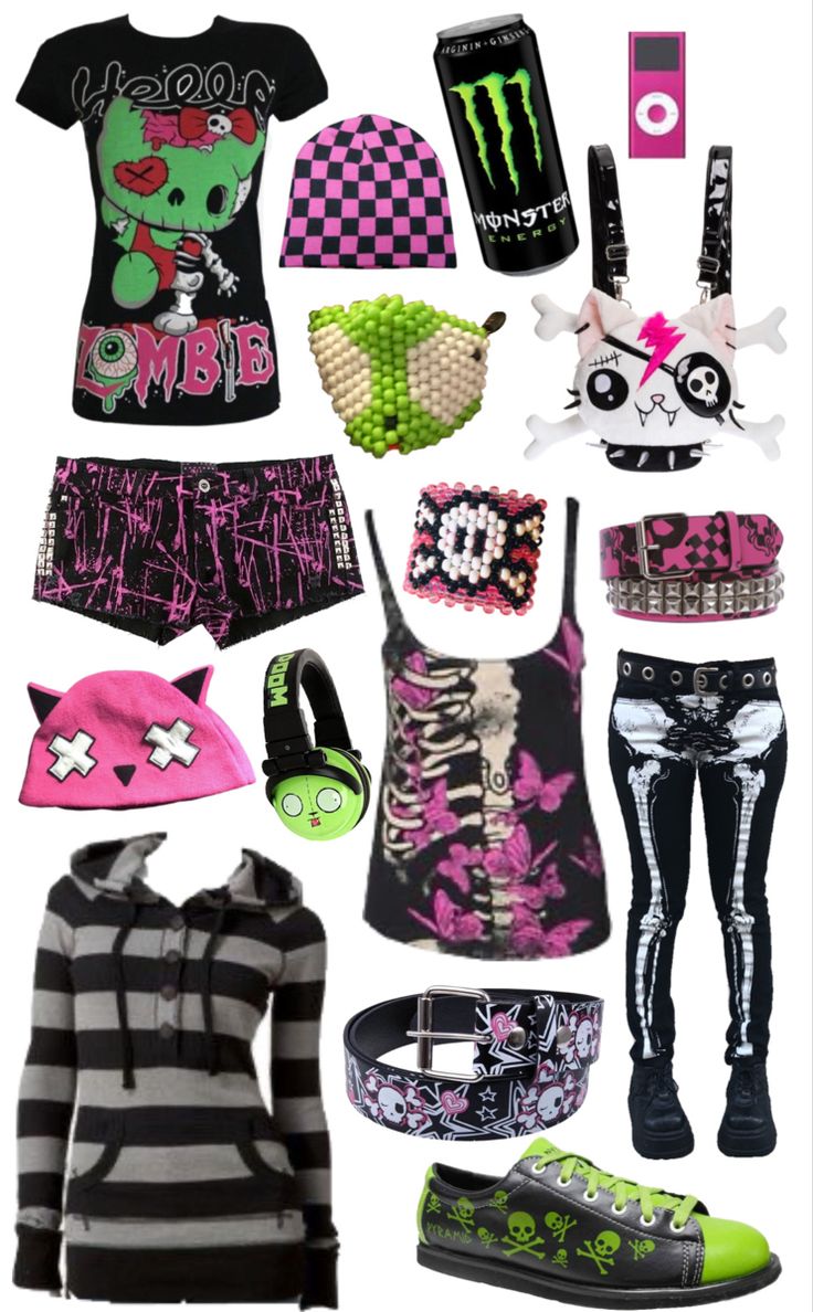 scene, scenecore, green, pink, outfits, inspiration, kawaii, rawr, XD Rawr Xd Aesthetic, Emo Myspace, Rainbow Scene, Scene Aesthetic, Nyan Cat, Rawr Xd, Cute Emo, Aesthetic Outfit, Clothes And Accessories