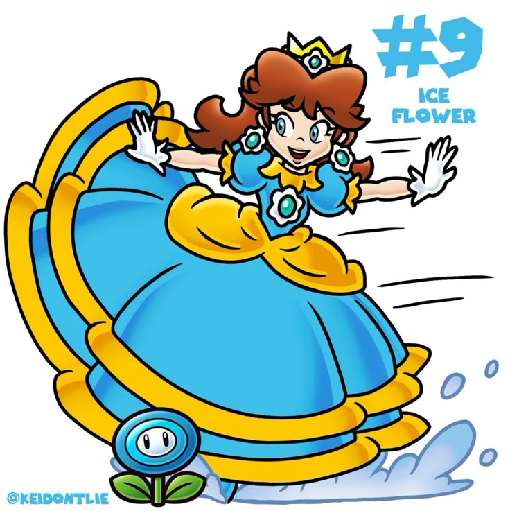 an image of a cartoon princess riding on a sleigh in the water with her arms out