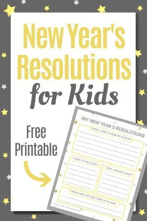 a new year's resolution for kids is shown with the text free printable