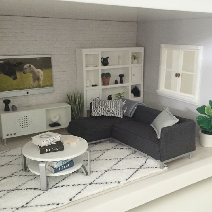 a living room filled with furniture and a flat screen tv on top of a wall