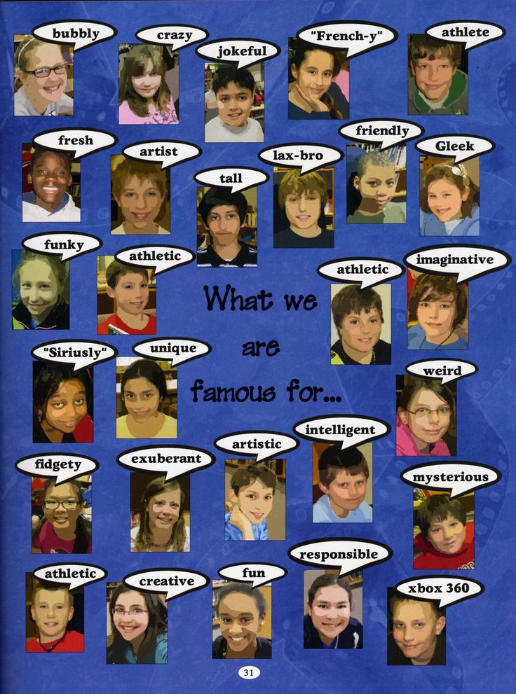 a poster with many different faces and speech bubbles above it that says what we are famous for