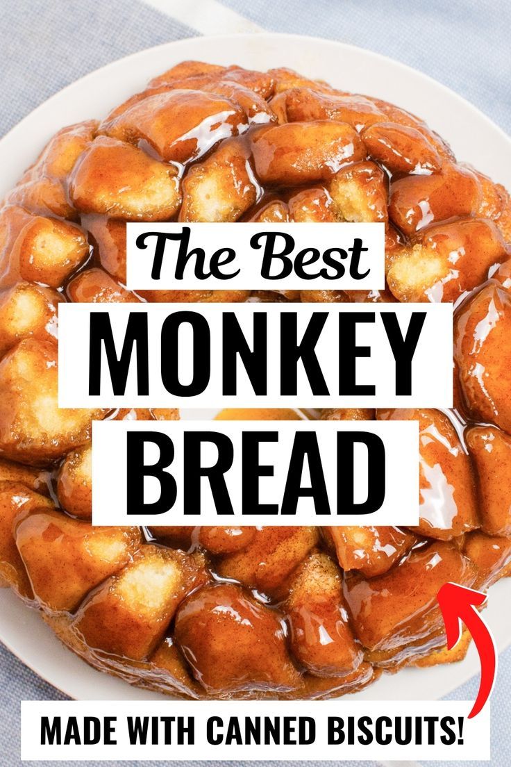 the best monkey bread made with caned biscuits is on a white plate