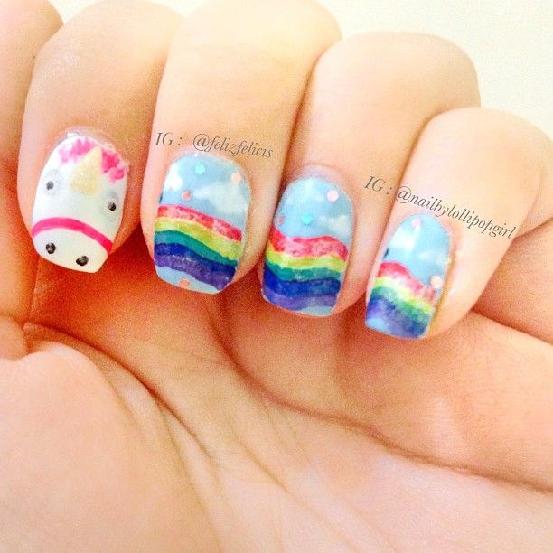 Unicorn Nails Nails Unicorn, Unicorn Nail Art, Unicorn Nails, Creative Nail Designs, Nail Style, Fairy Makeup, Girl Things, Fancy Nails, Creative Nails