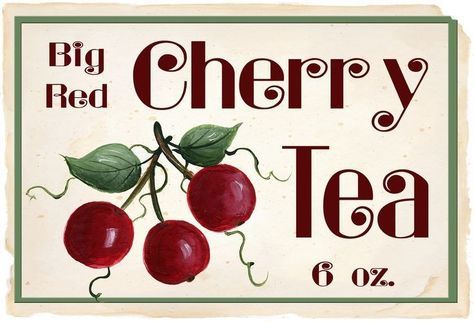 the big red cherry tea sign is advertising it's own beverage, which includes cherries