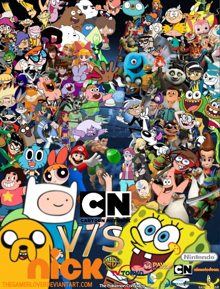 an image of cartoon characters with the caption cnn news network logo in front of them